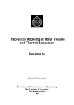 Theoretical Modeling of Molar Volume and Thermal Expansion