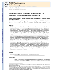 Differential Effects of Ethanol and Midazolam upon the Devaluation