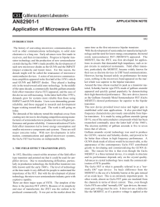 Application of Microwave GaAs FET`s