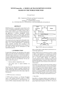 WWWTranscribe - A MODULAR TRANSCRIPTION SYSTEM BASED