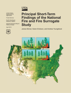 Principle short-term findings of thenational Fire and Fire Surrogate Study (FFS).