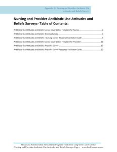Appendix D: Nursing and Provider Antibiotic Use Attitudes and Beliefs Surveys (PDF: 417KB/29 pages)