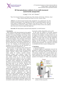 RF thermal plasma synthesis of core-shell structured metal boride nanoparticle