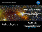 NASA Budget Update - Paul Hertz
