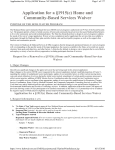 Application for a 1915(c) Home and Community-Based Services Waiver