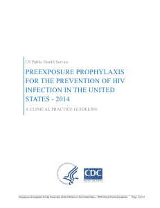 Preexposure Prophylaxis for the Prevention of HIV in the United States: A Clinical Practice Guideline (May 2014)