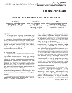 Haptic and Aural Rendering of a Virtual Milling Process