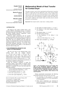 Mathematical Model of Heat Transfer for Contact Dryer