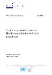 Spatial externalities between Brazilian municipios and their neighbours