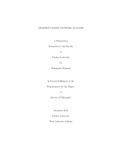 GRAPHLET BASED NETWORK ANALYSIS A Dissertation