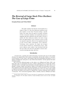 The Reversal of Large Stock Price Declines: The Case of Large Firms