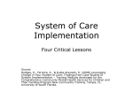 System of Care Implementation: Four Critical