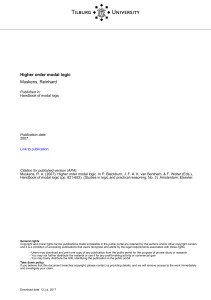 Tilburg University Higher order modal logic