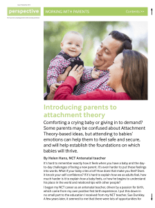 Introducing parents to attachment theory
