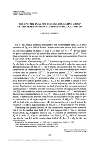 THE UNITARY DUAL FOR THE MULTIPLICATIVE GROUP OF