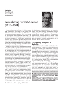 Remembering Herbert A. Simon (1916–2001)