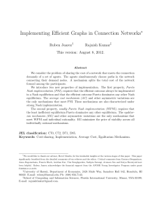 Implementing efficient graphs in connection networks (EC`11