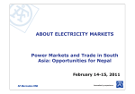 ABOUT ELECTRICITY MARKETS Power Markets and