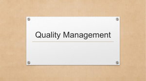 Quality management system concludes of