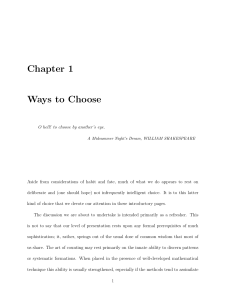 Chapter 1 Ways to Choose