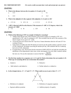 IM 2 MIDTERM REVIEW (To receive credit you must show work and