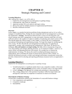 CHAPTER 13 Strategic Planning and Control Learning Objectives