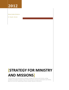 Strategy for ministry and missions