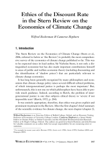 Ethics of the Discount Rate in the Stern Review on the Economics of