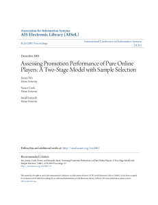 Assessing Promotion Performance of Pure Online Players: A Two