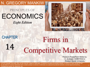 PowerPoint for Chapter 14: Firms in Competitive Markets