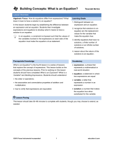 What is an Equation - TI Education