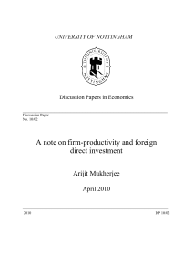 A note on firm-productivity and foreign direct investment