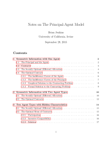 Notes on The Principal-Agent Model