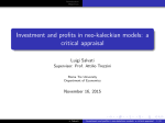 Investment and profits in neo-kaleckian models: a critical