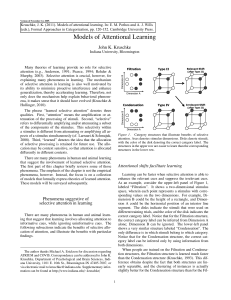 Models of Attentional Learning - Indiana University Bloomington