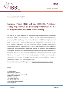 Francesca Poloni (IBBL) and the ISBER