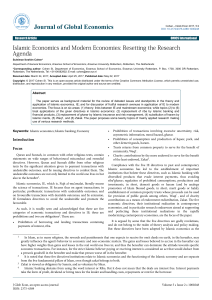 Islamic Economics and Modern Economies: Resetting the Research