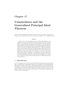 Unmixedness and the Generalized Principal Ideal Theorem