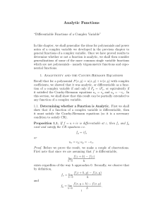 Analytic Functions