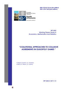 coalitional approaches to collusive agreements in oligopoly games