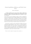 General equilibrium, efficiency and Public Good Notes