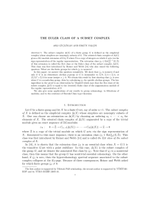 THE EULER CLASS OF A SUBSET COMPLEX 1. Introduction Let G