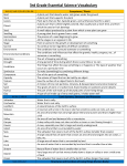 1st Grade Science Vocabulary