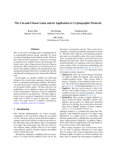 The Cut-and-Choose Game and its Application to Cryptographic