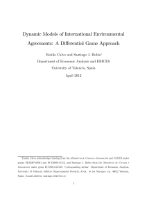 Dynamic Models of International Environmental - ERI-CES