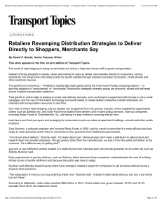 Retailers Revamping Distribution Strategies to Deliver Directly to