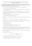 Master`s Level Comprehensive Exam - Probability and Mathematical