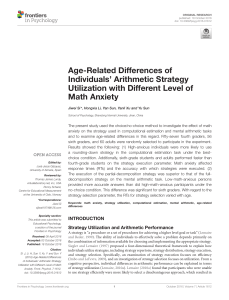Age-Related Differences of Individuals` Arithmetic Strategy
