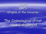 The Cosmological (First Cause) Argument