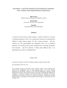 Investment - Cash Flow Sensitivity and Financing Constraints